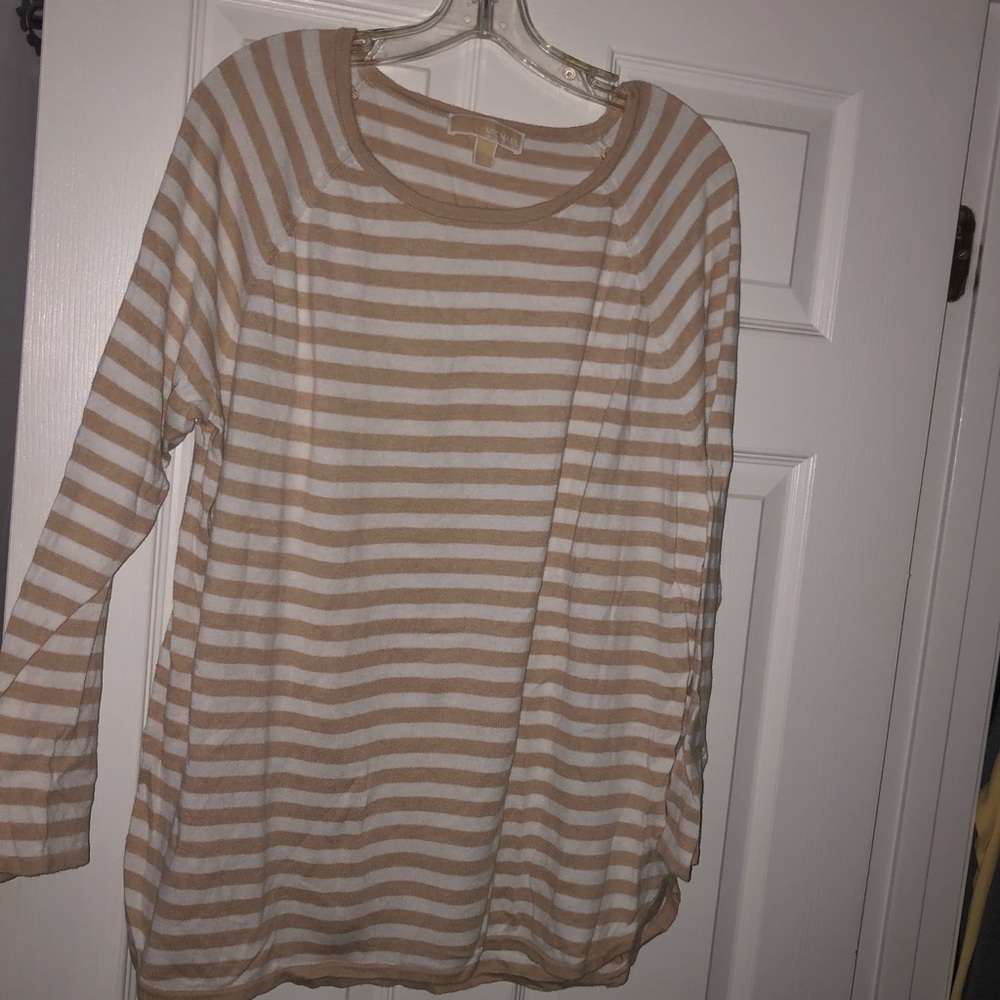 Michael Kors tan stripped sweater